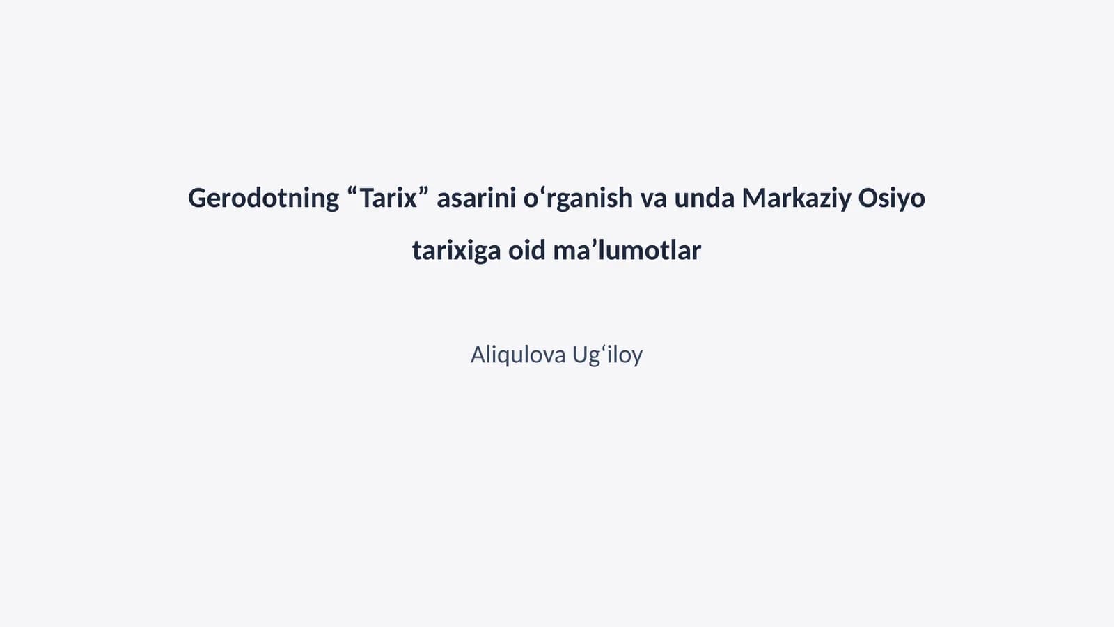 Gerodotning Tarix asari