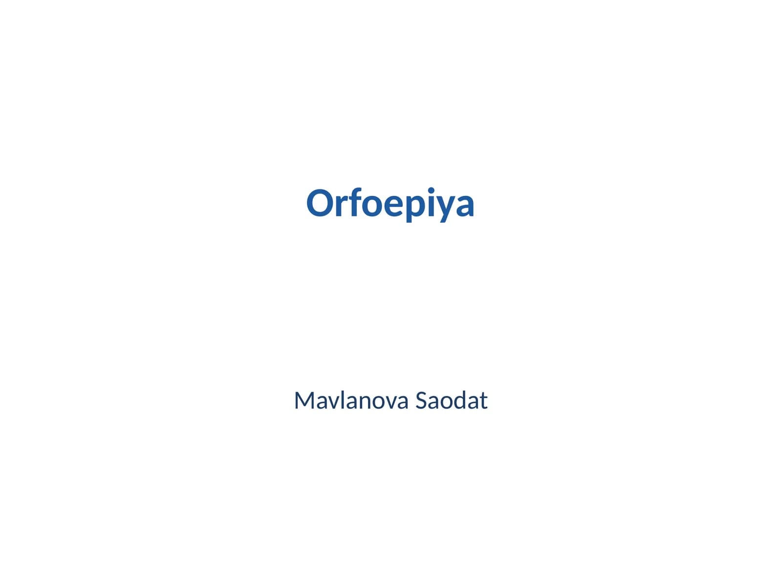 Orfoepiya