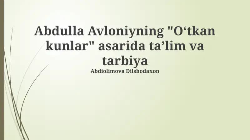 Oʻtkan kunlar