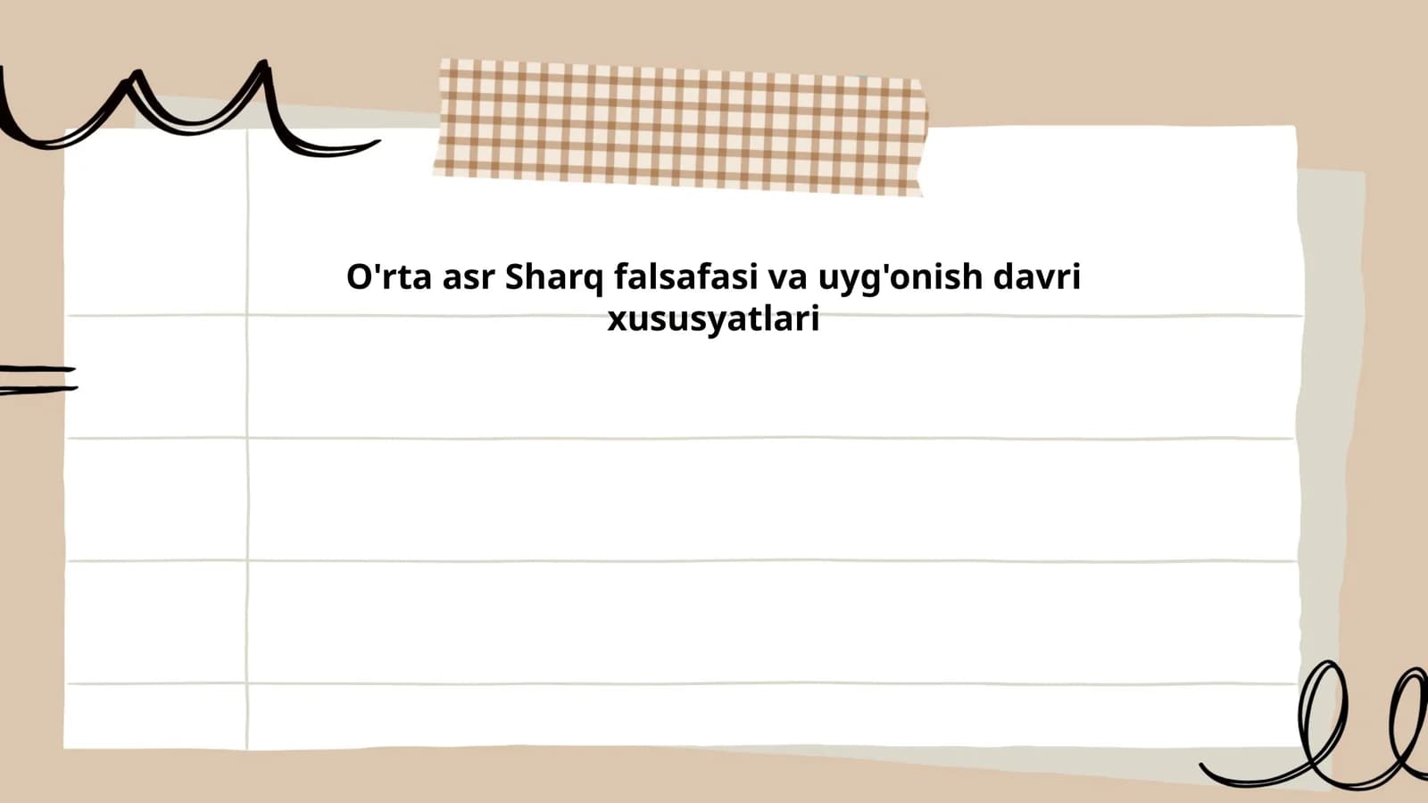 O'rta asr Sharq falsafasi va uyg'onish davri xususyatlari
