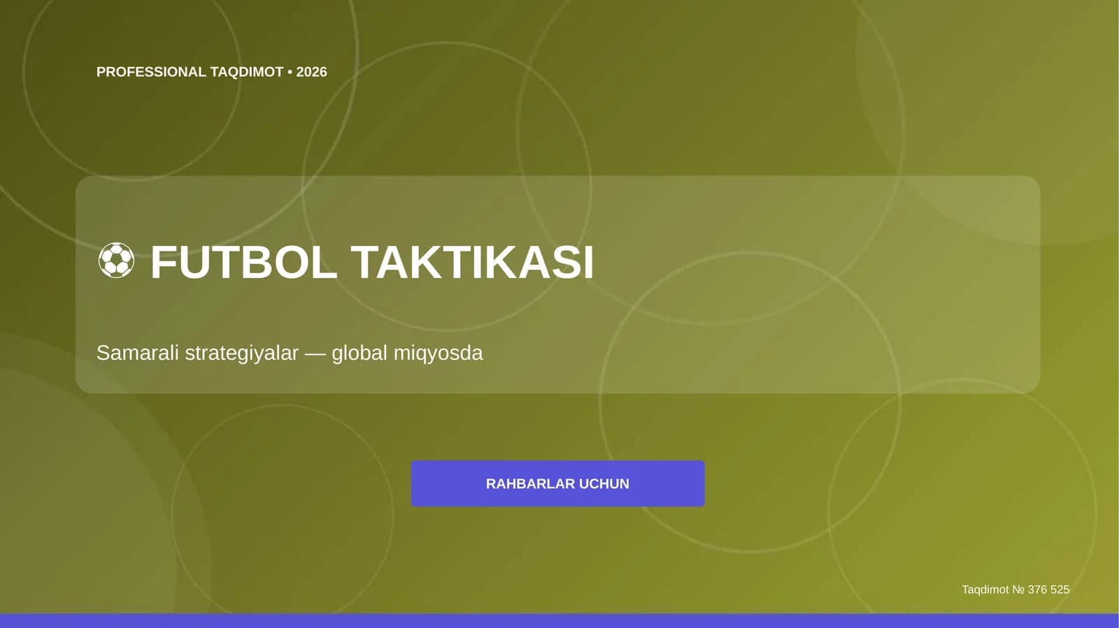 Futbol Taktikasi: Samarali strategiyalar (global miqyosda) [rahbarlar uchun]