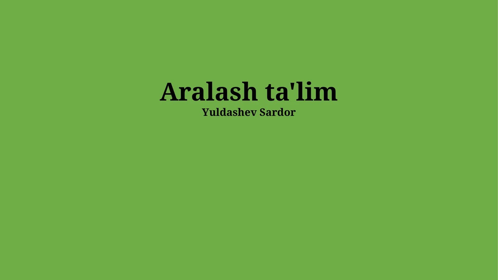 Aralash ta'lim