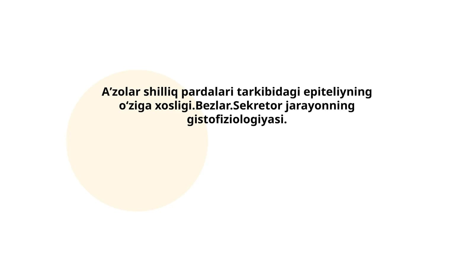A'zolar shilliq pardalari tarkibidagi epiteliyning oʻziga xosligi