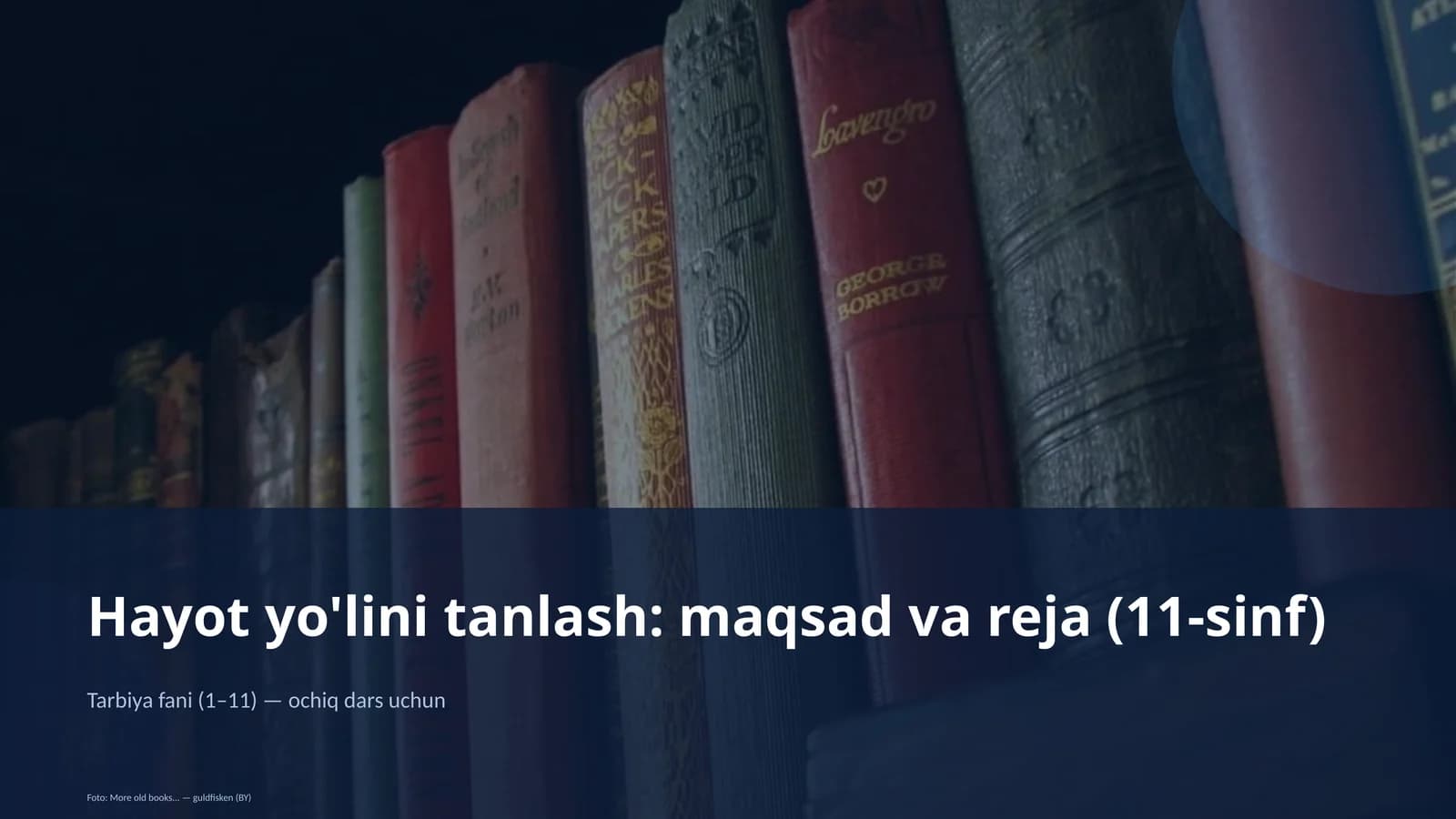 Hayot yo'lini tanlash: maqsad va reja (11-sinf)