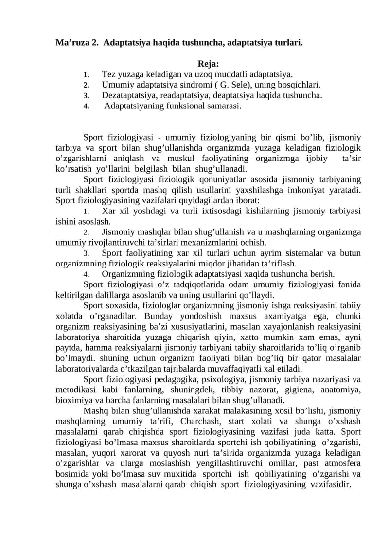 Sport fiziologiyasi