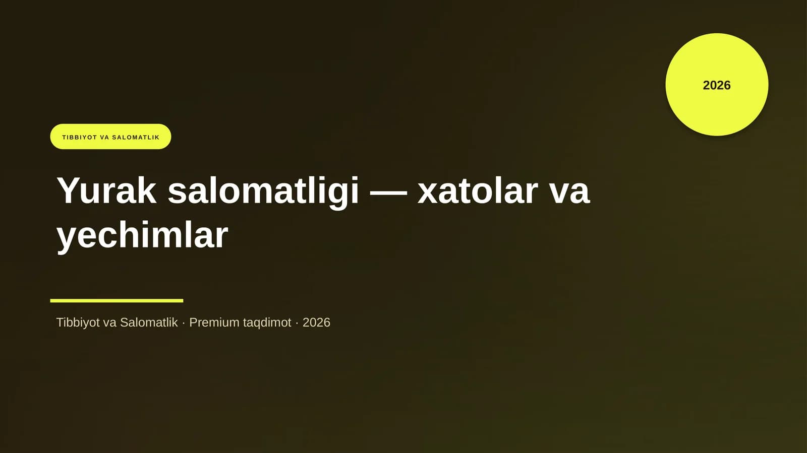 Yurak salomatligi — xatolar va yechimlar