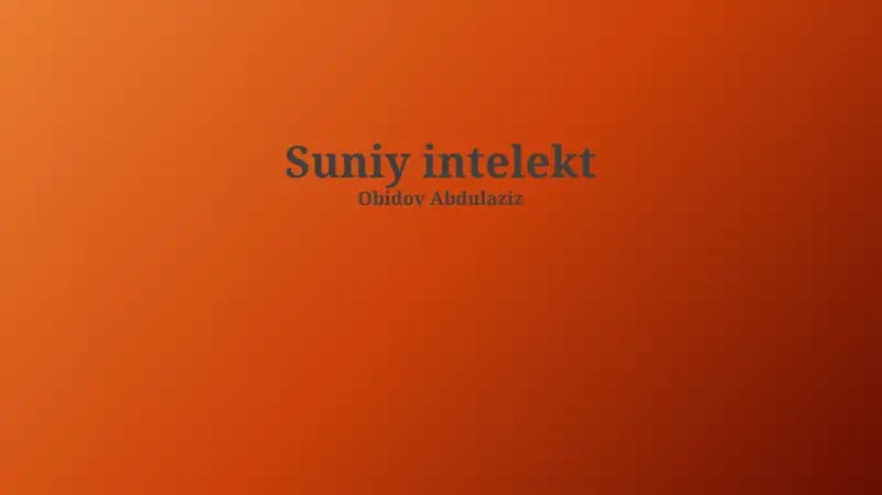Suniy intelekt