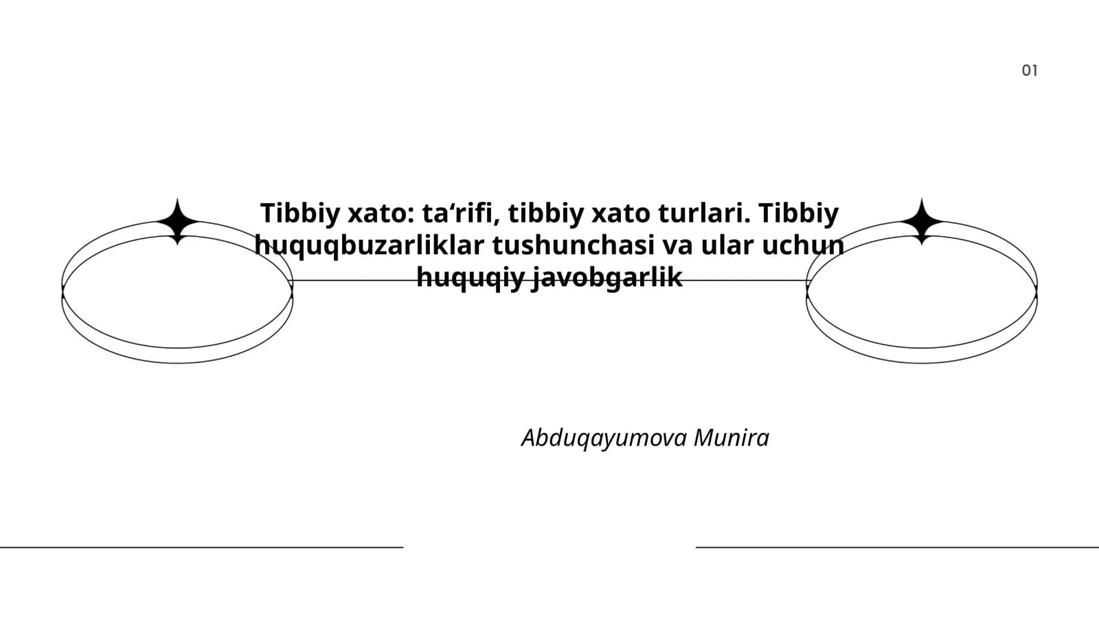 Tibbiy xato: ta‘rifi, tibbiy xato turlari. Tibbiy huquqbuzarliklar tushunchasi va ular uchun huquqiy javobgarlik