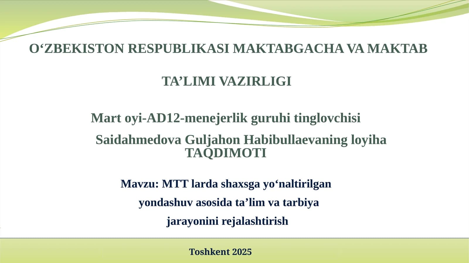 MTTlarda taʼlimga yondashuv