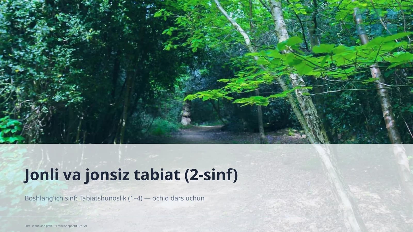 Jonli va jonsiz tabiat (2-sinf)