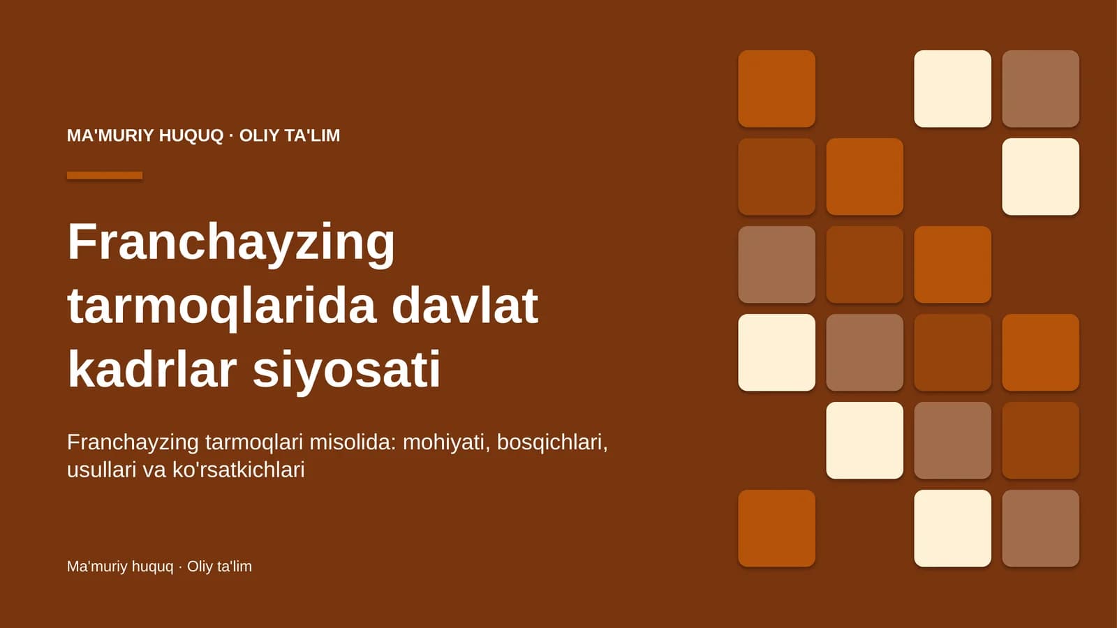 franchayzing tarmoqlarida davlat kadrlar siyosati 8803