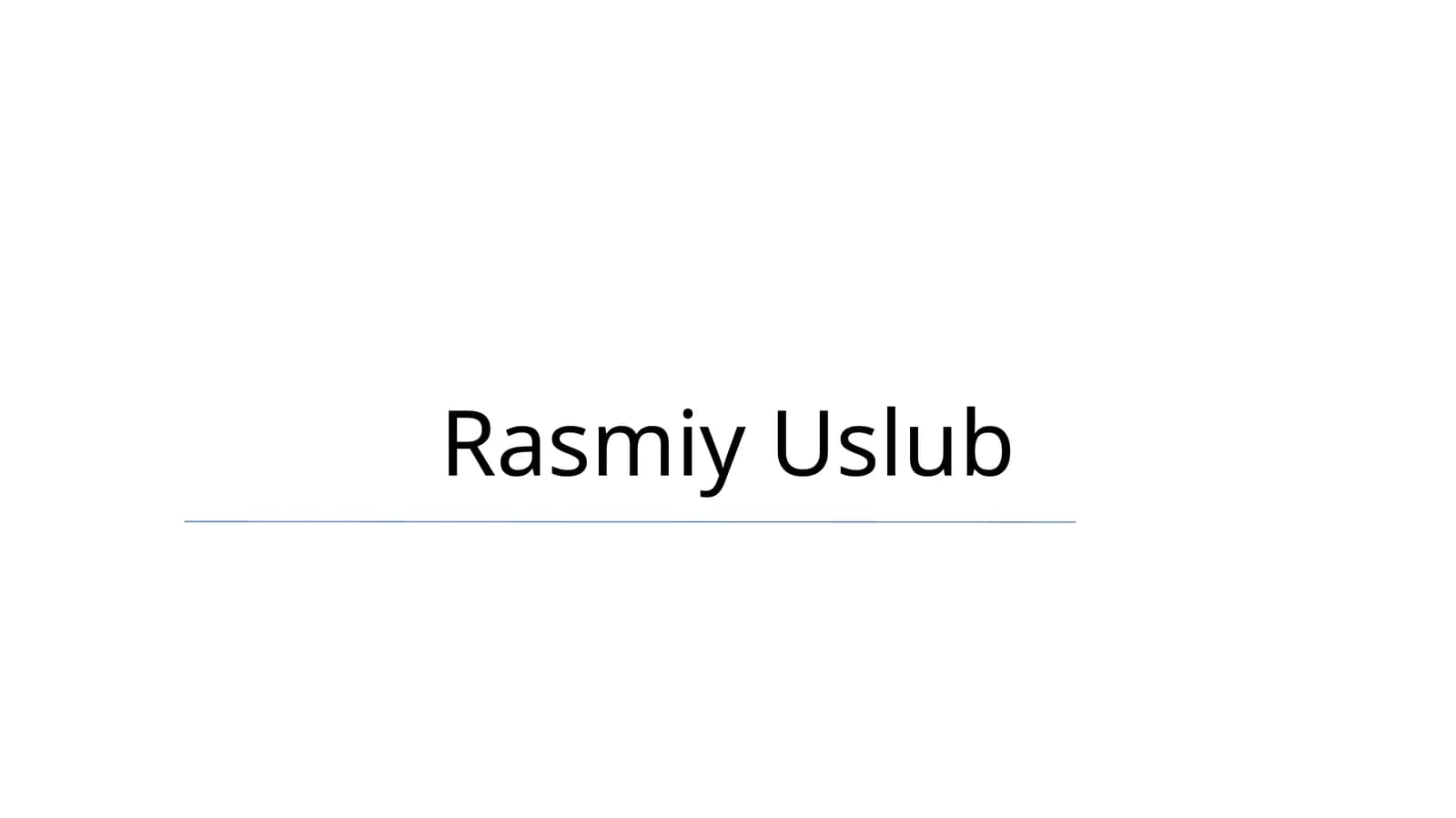 Rasmiy Uslub