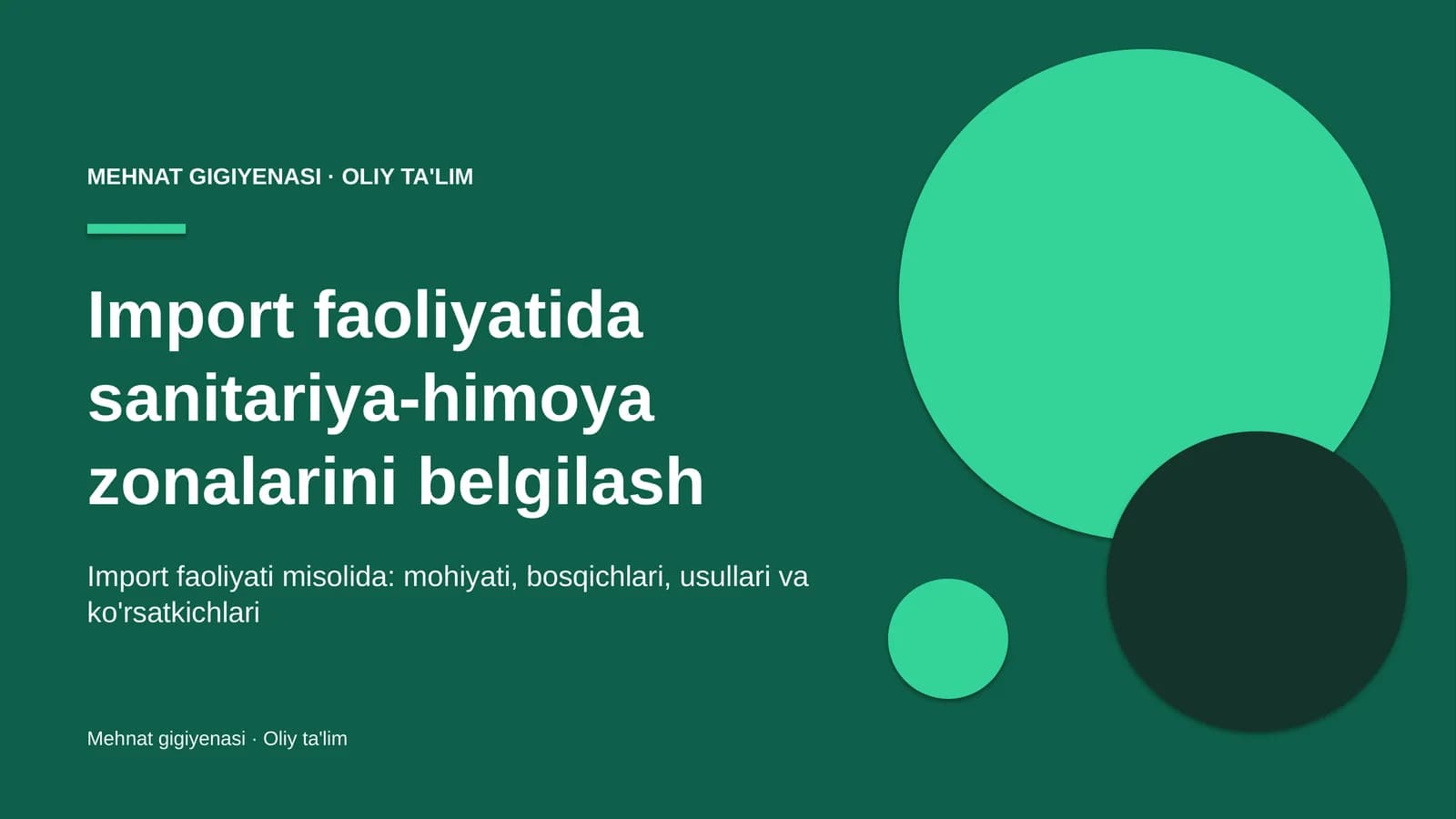 Import faoliyatida sanitariya-himoya zonalarini belgilash