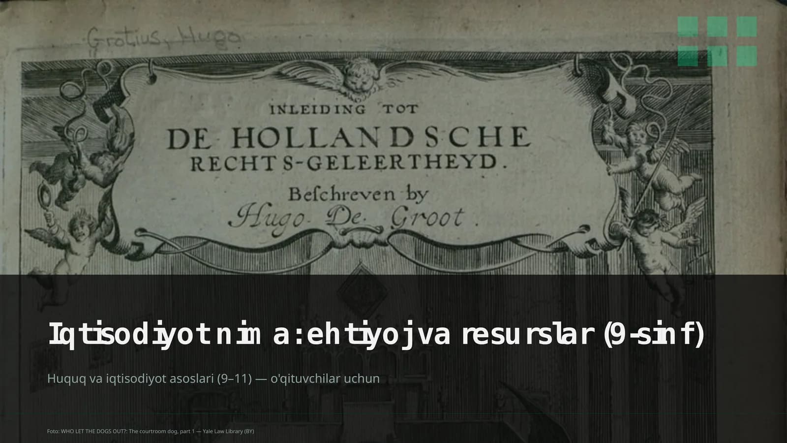 Iqtisodiyot nima: ehtiyoj va resurslar (9-sinf)