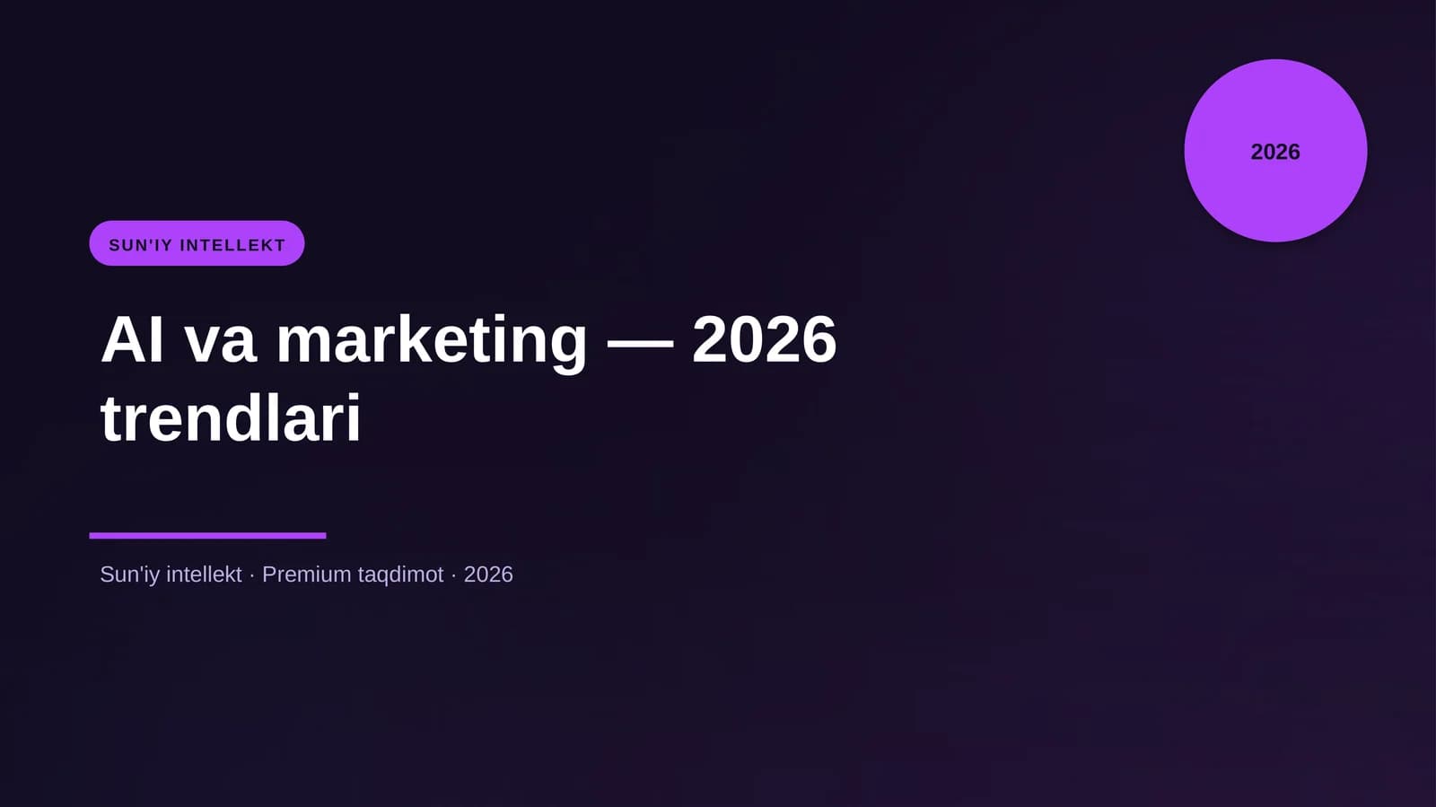AI va marketing — 2026 trendlari