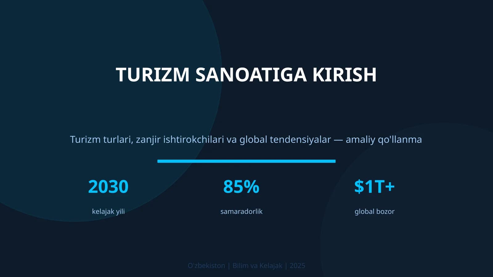 Turizm sanoatiga kirish
