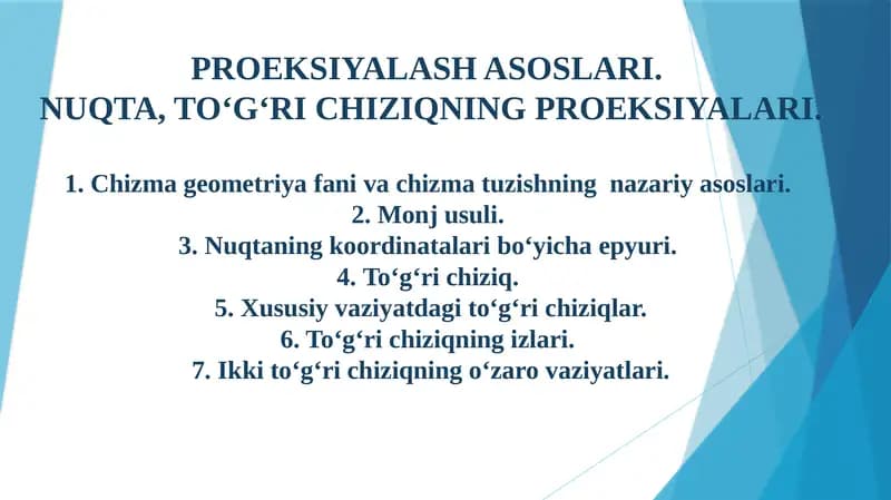 Chizma geometriya fanidan