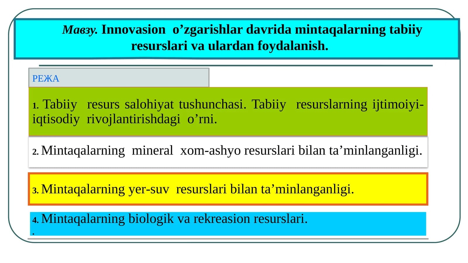 Tabiiy Resurslar