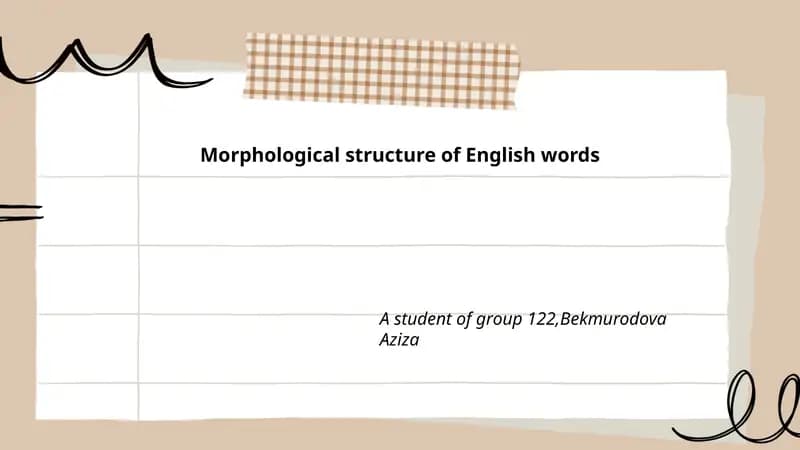 Morphological structure of English words