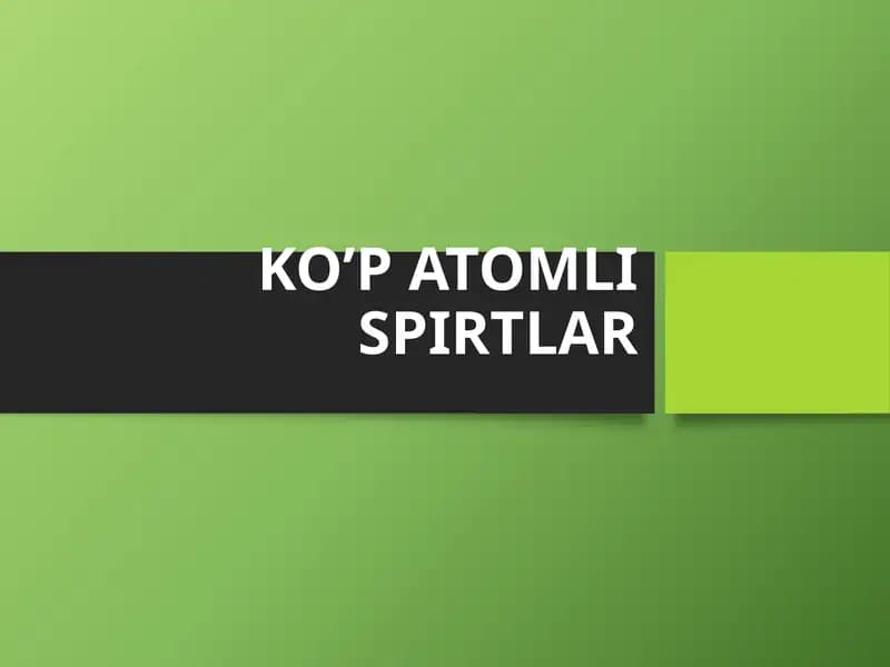 KO’PATOMLISPIRTLAR
