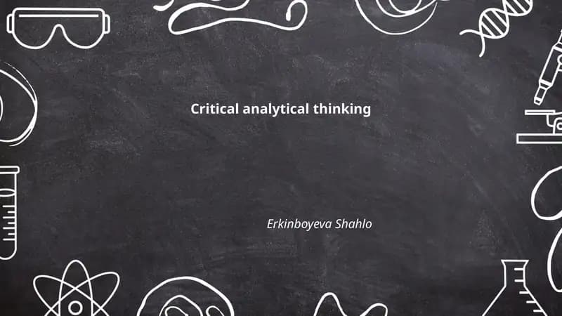 Critical Analytical Thinking