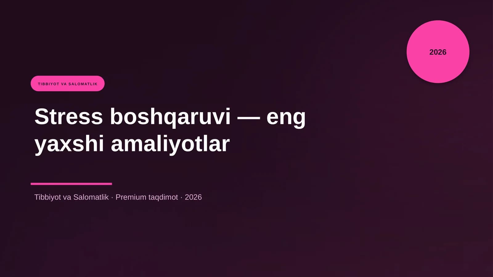 Stress boshqaruvi — eng yaxshi amaliyotlar
