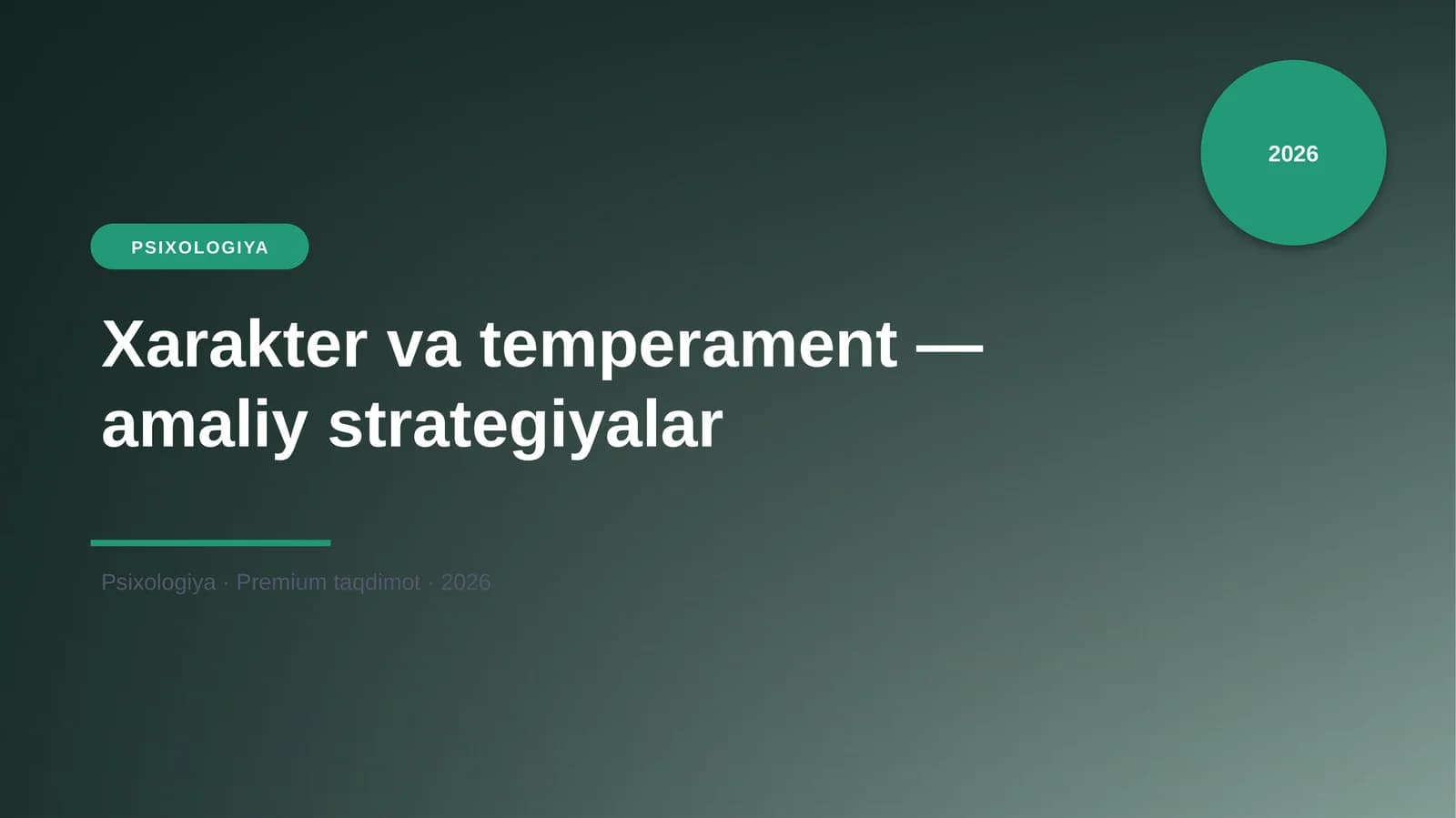 Xarakter va temperament — amaliy strategiyalar