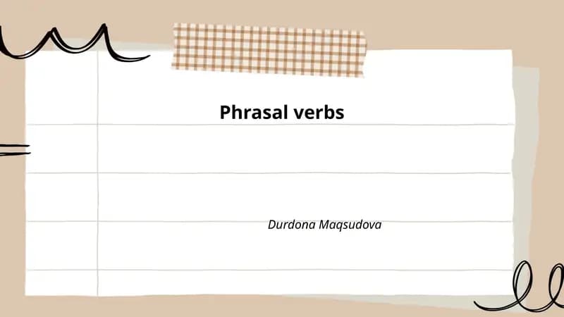 Phrasal verbs