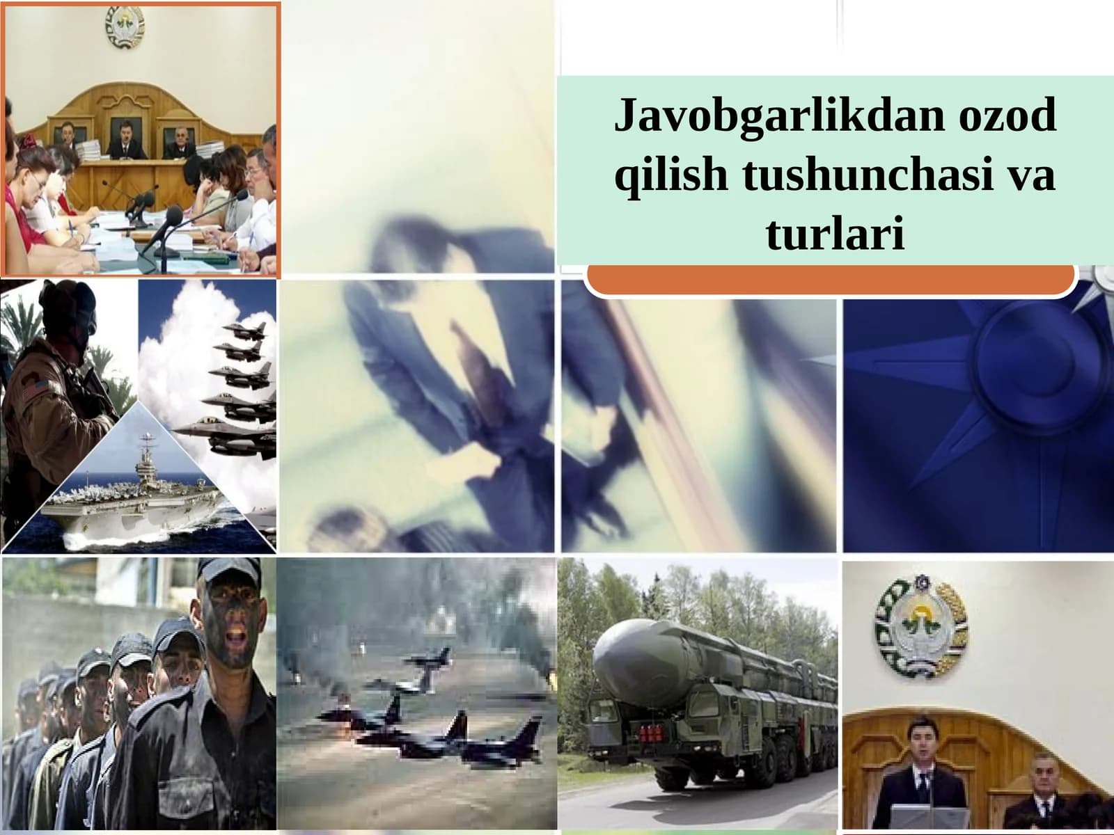 Javobgarlikdan ozod qilish tushunchasi va turlari