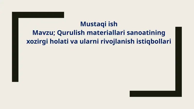 Qurilish materiallari sanoati
