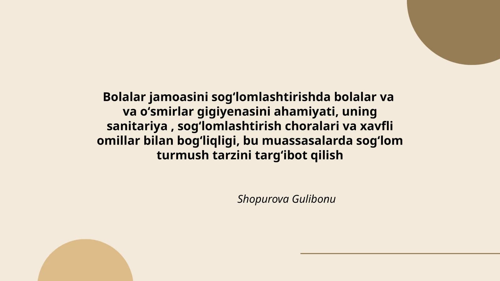 Bolalar jamoasini sogʻlomlashtirish
