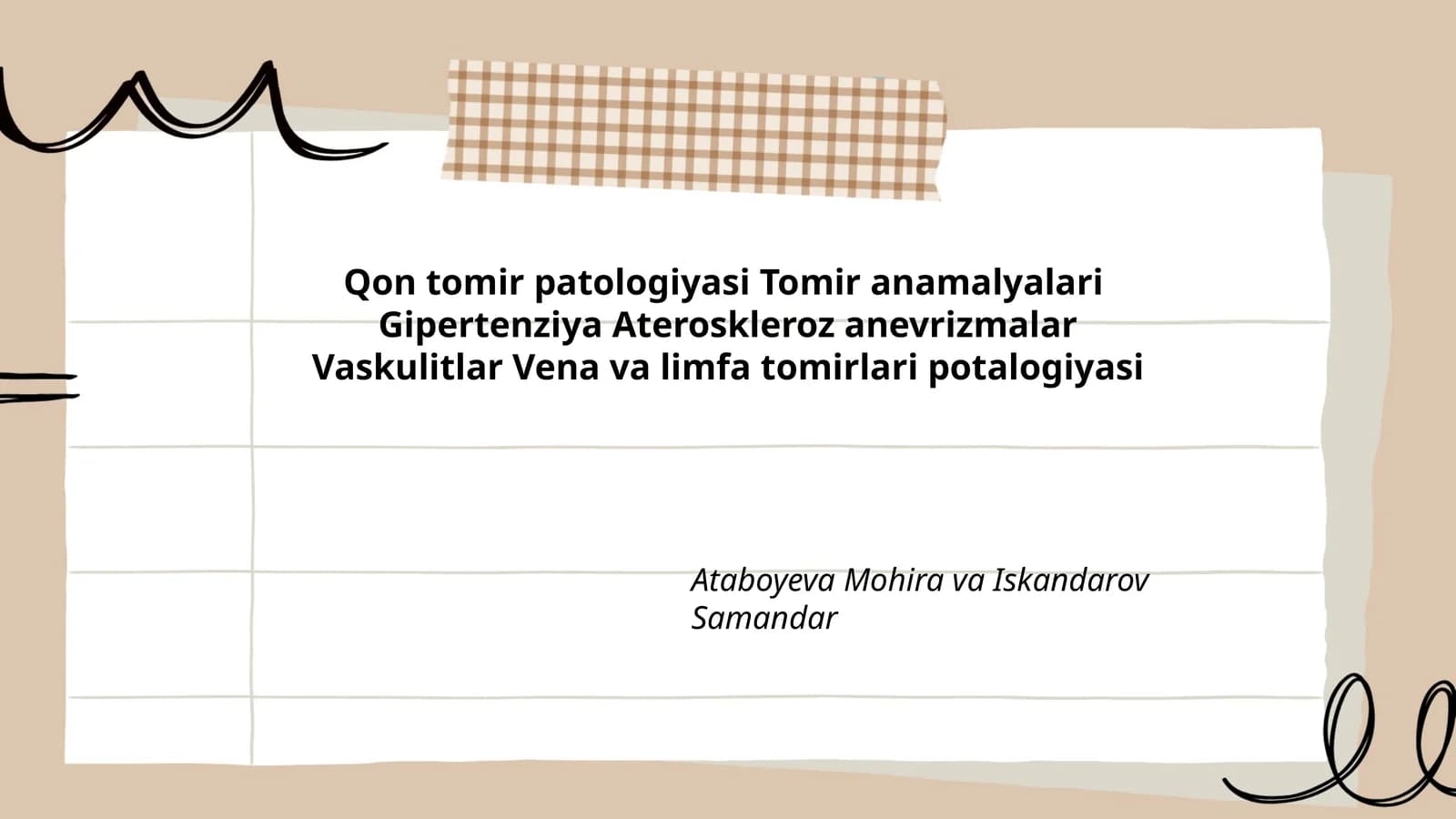 Qon tomir patologiyasi