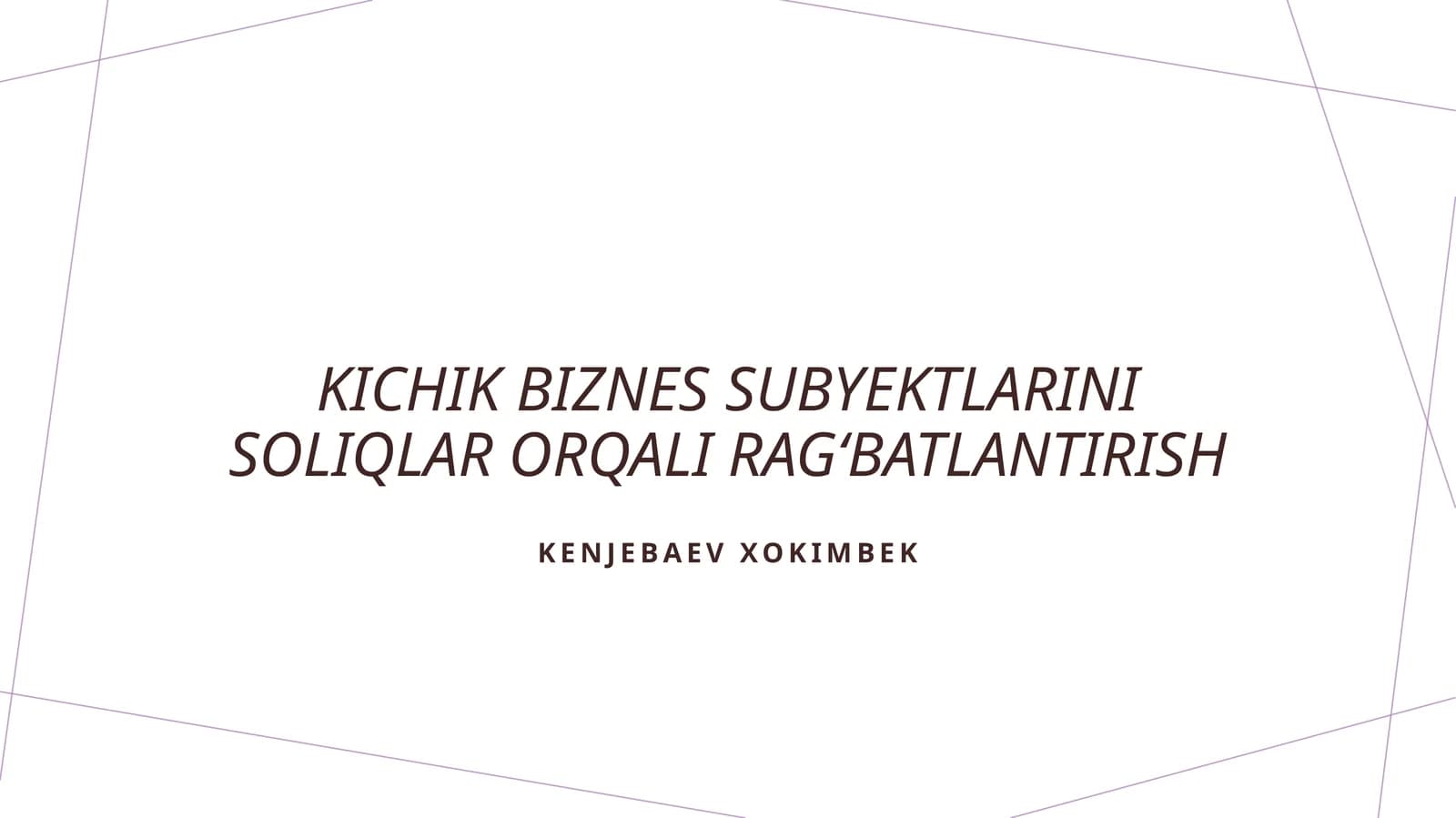 Soliq imtiyozlari orqali kichik biznesni rivojlantirish strategiyalari