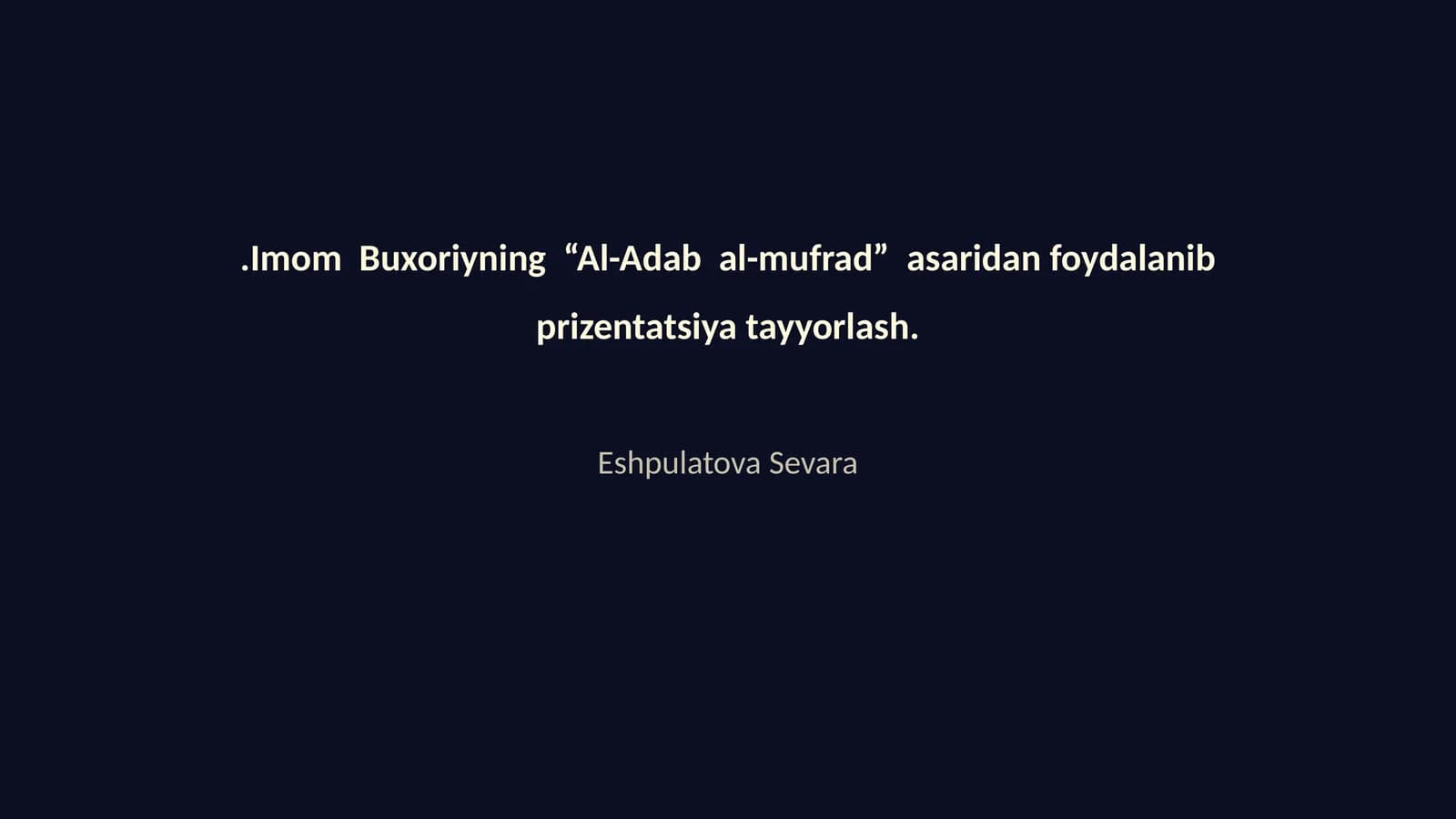 Al-Adab al-mufrad