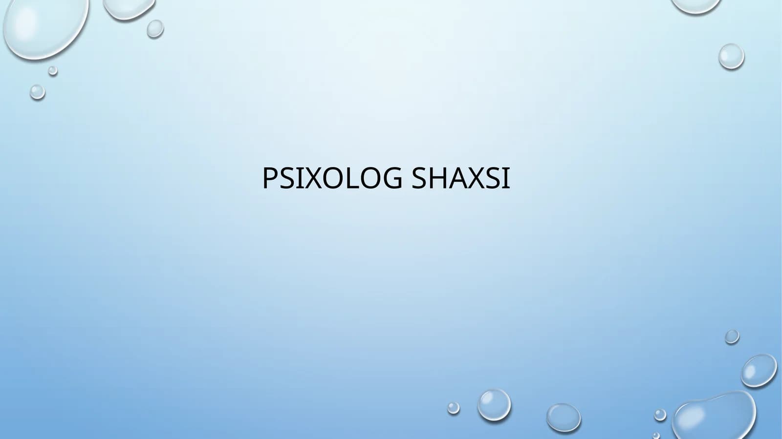 Psixolog shaxsi