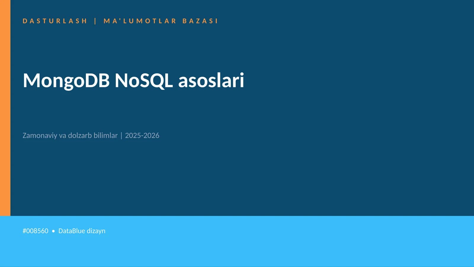 MongoDB NoSQL asoslari