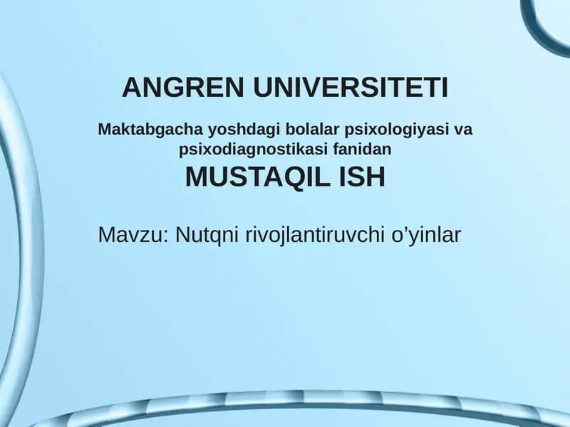 Nutqnirivojlantiruvchio’yinlar