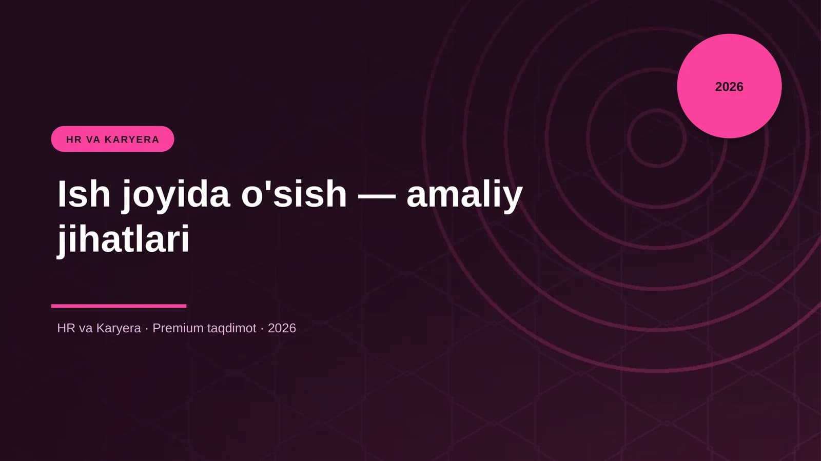 Ish joyida o'sish — amaliy jihatlari