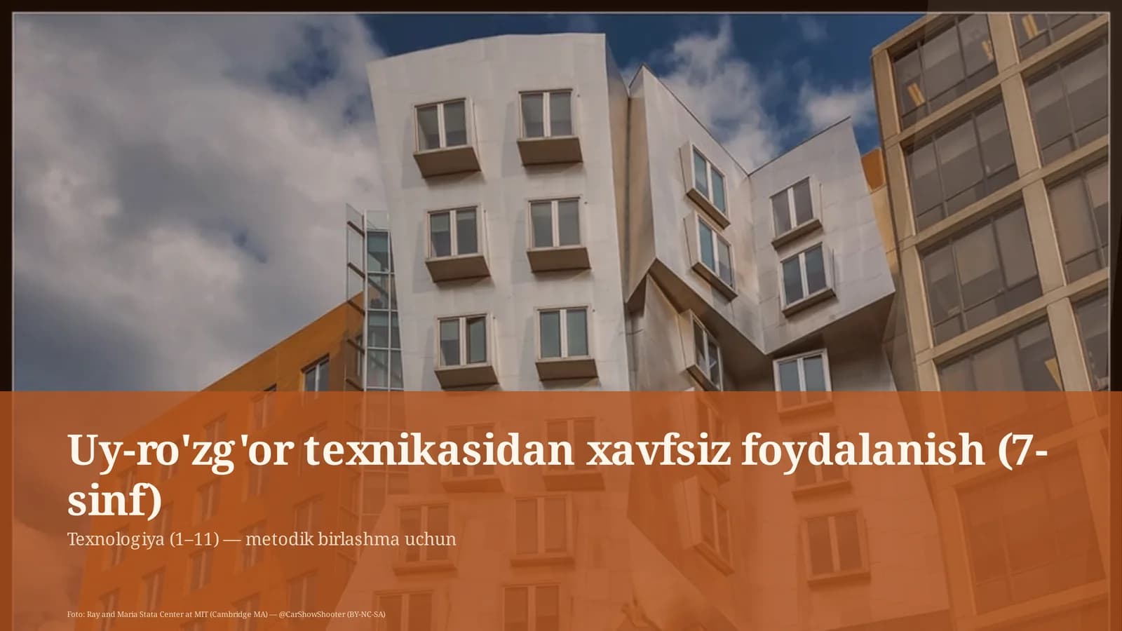 Uy-ro'zg'or texnikasidan xavfsiz foydalanish (7-sinf)