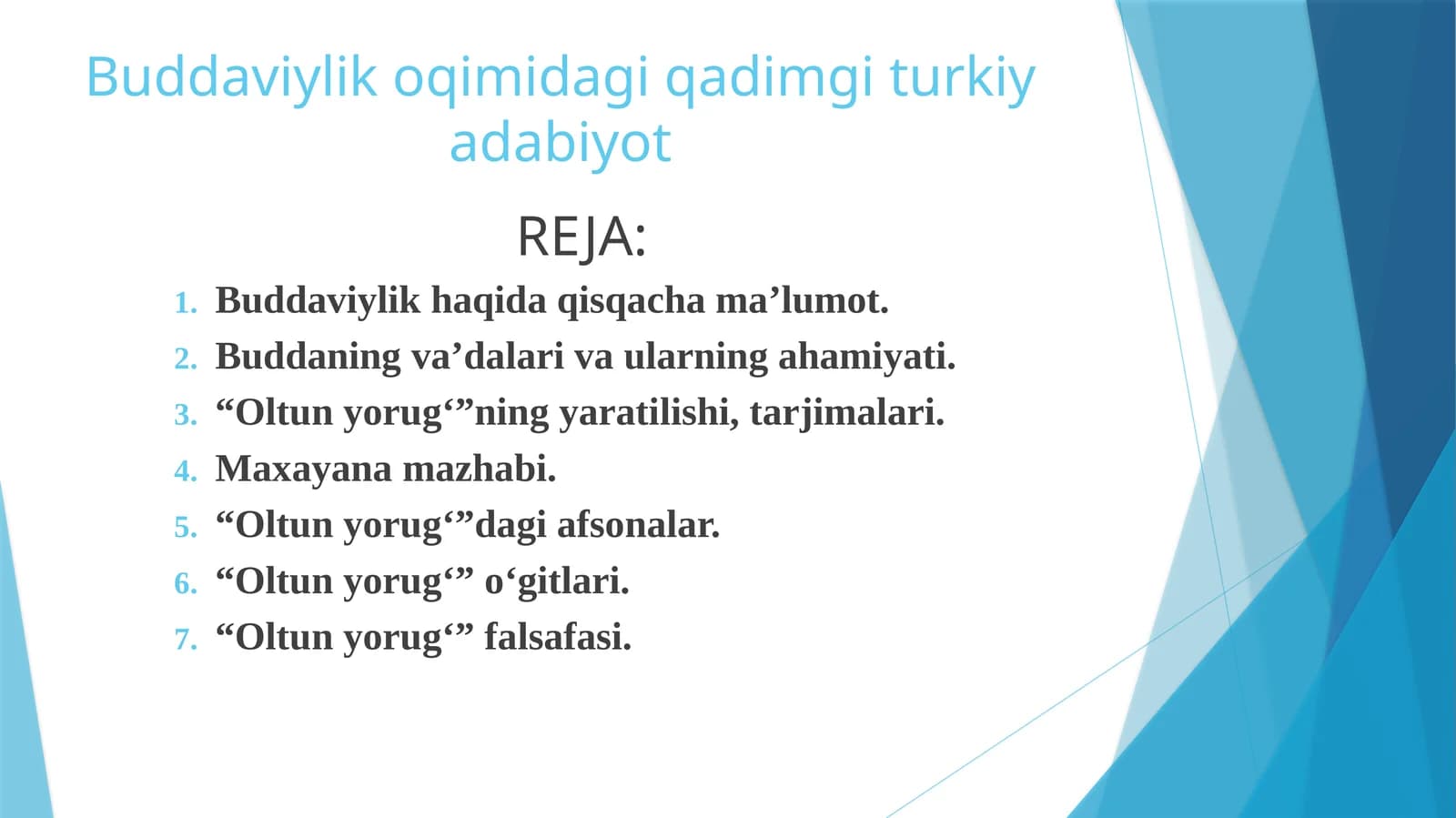 Buddaviylik haqida qadimgi turkiy adabiyot