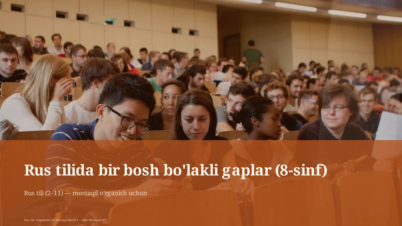Rus tilida bir bosh bo'lakli gaplar (8-sinf)