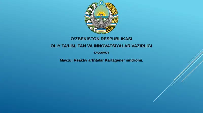 Reaktivar artrit va Kartagener sindromi