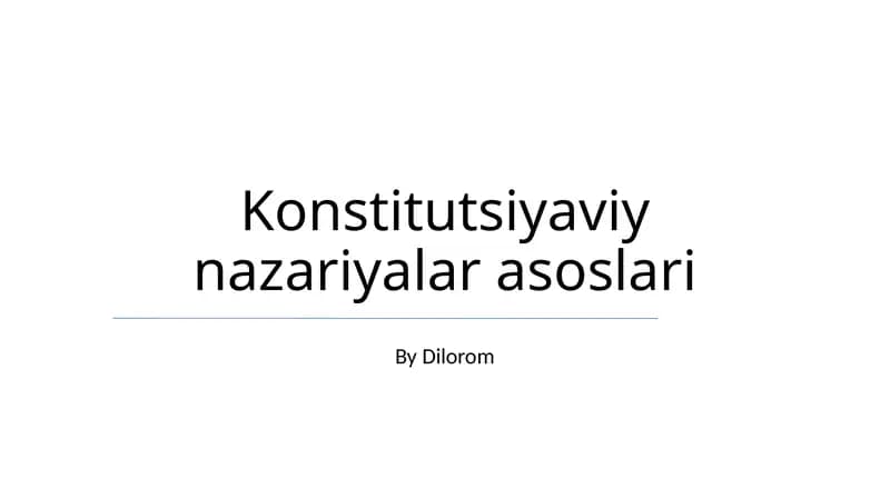 Konstitutsiyaviy nazariyalar asoslari