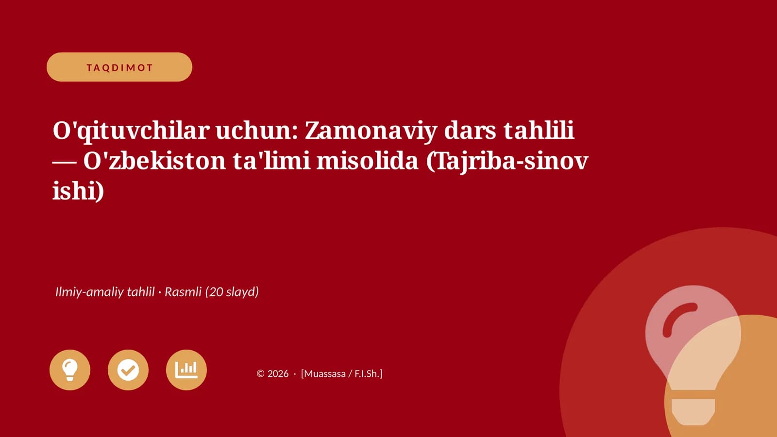 Zamonaviy dars tahlili