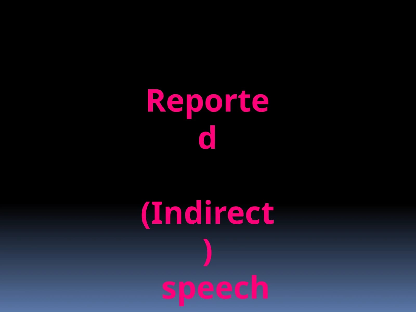 Reported speech in Present