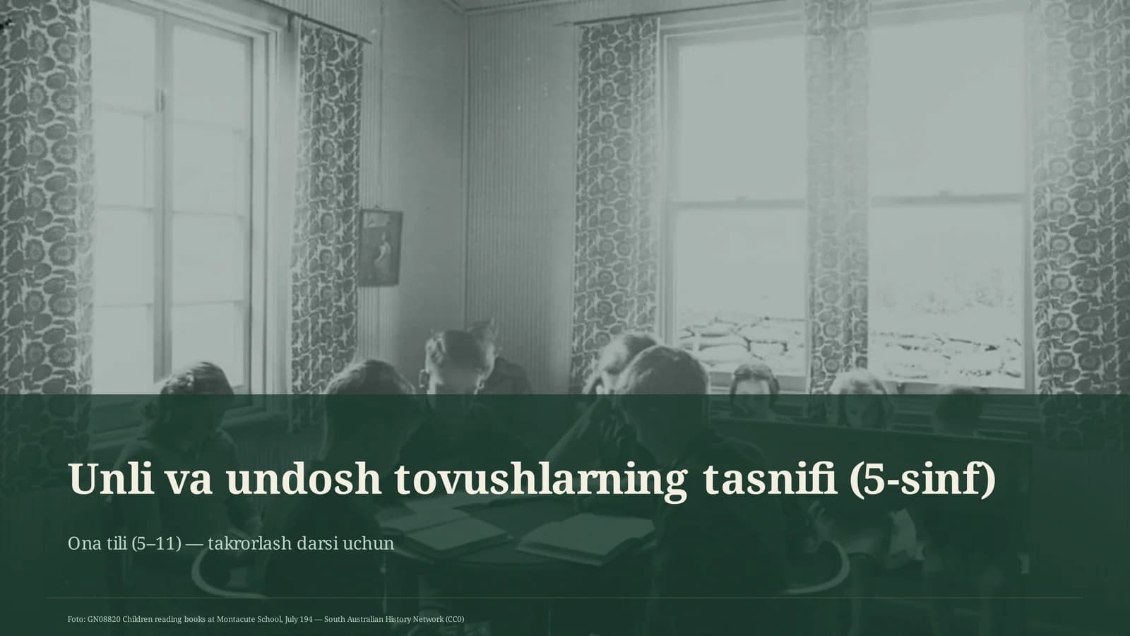 Unli va undosh tovushlarning tasnifi (5-sinf)