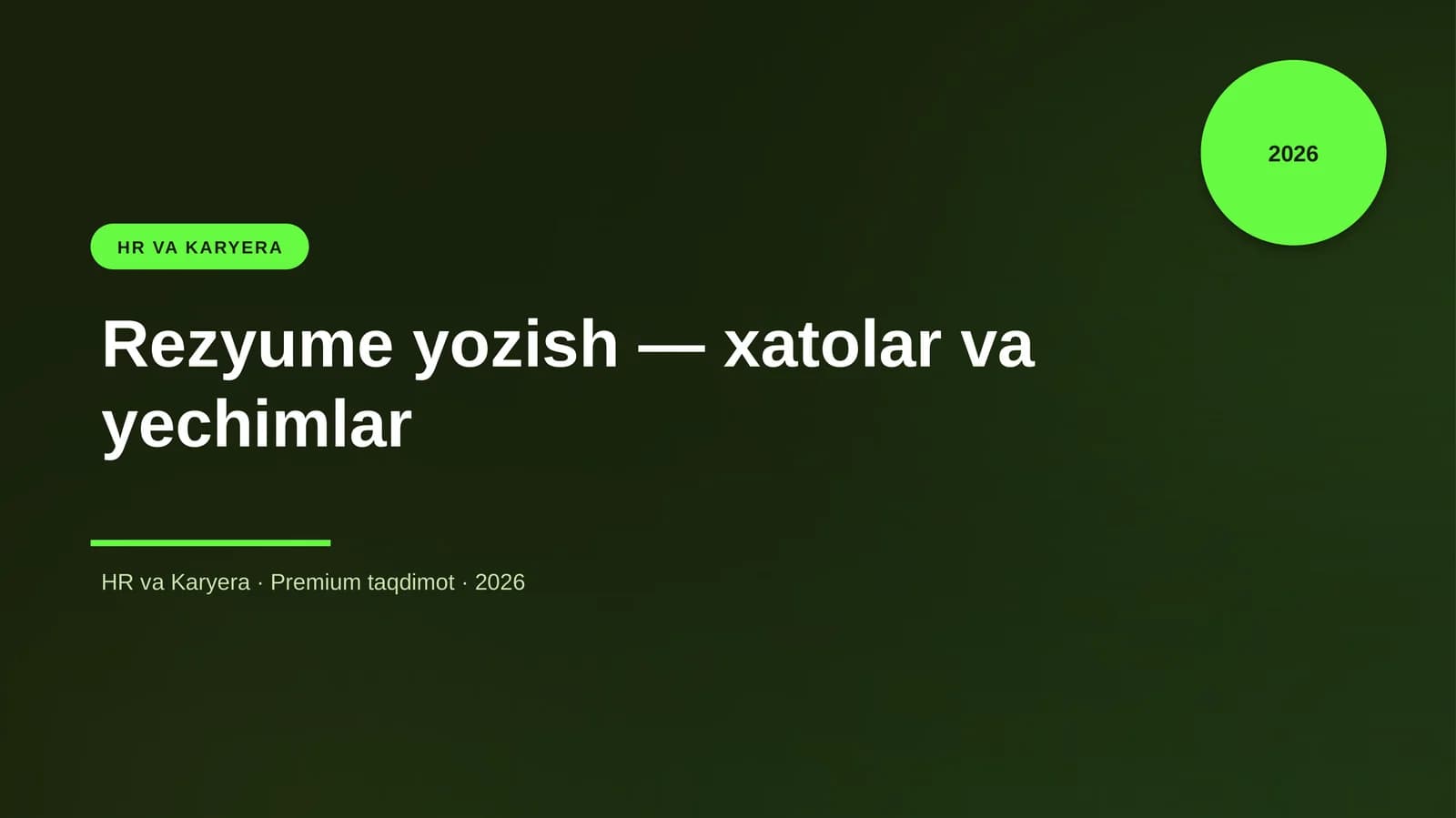 Rezyume yozish — xatolar va yechimlar