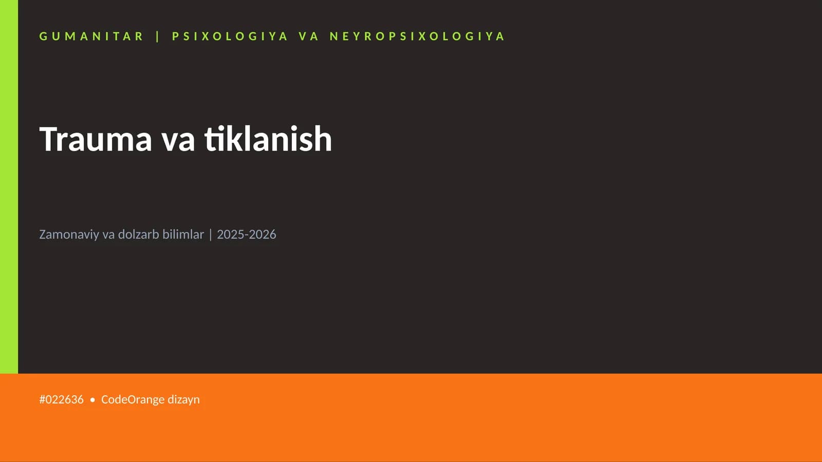 Trauma va tiklanish