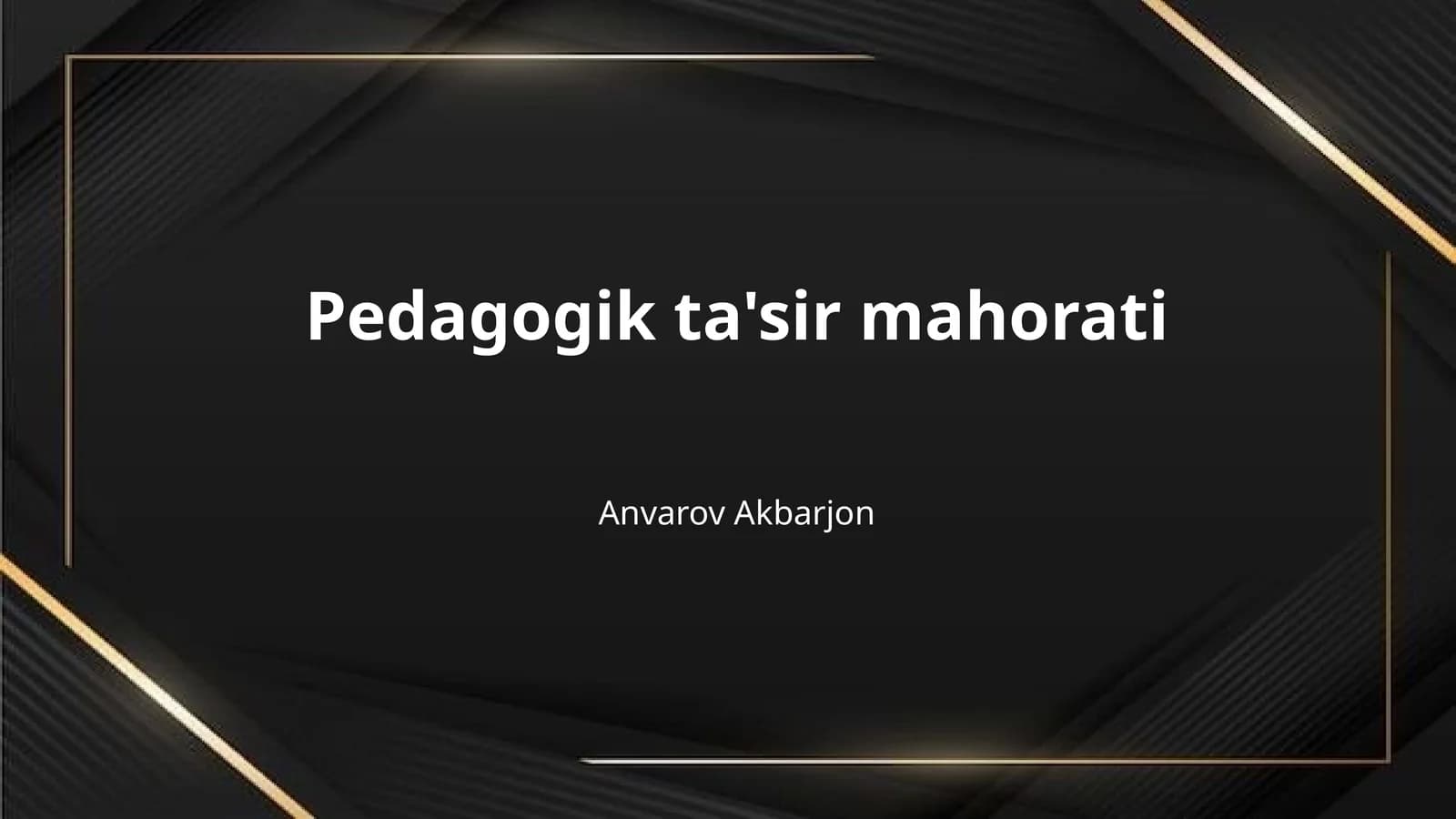 Pedagogik ta'sir mahorati