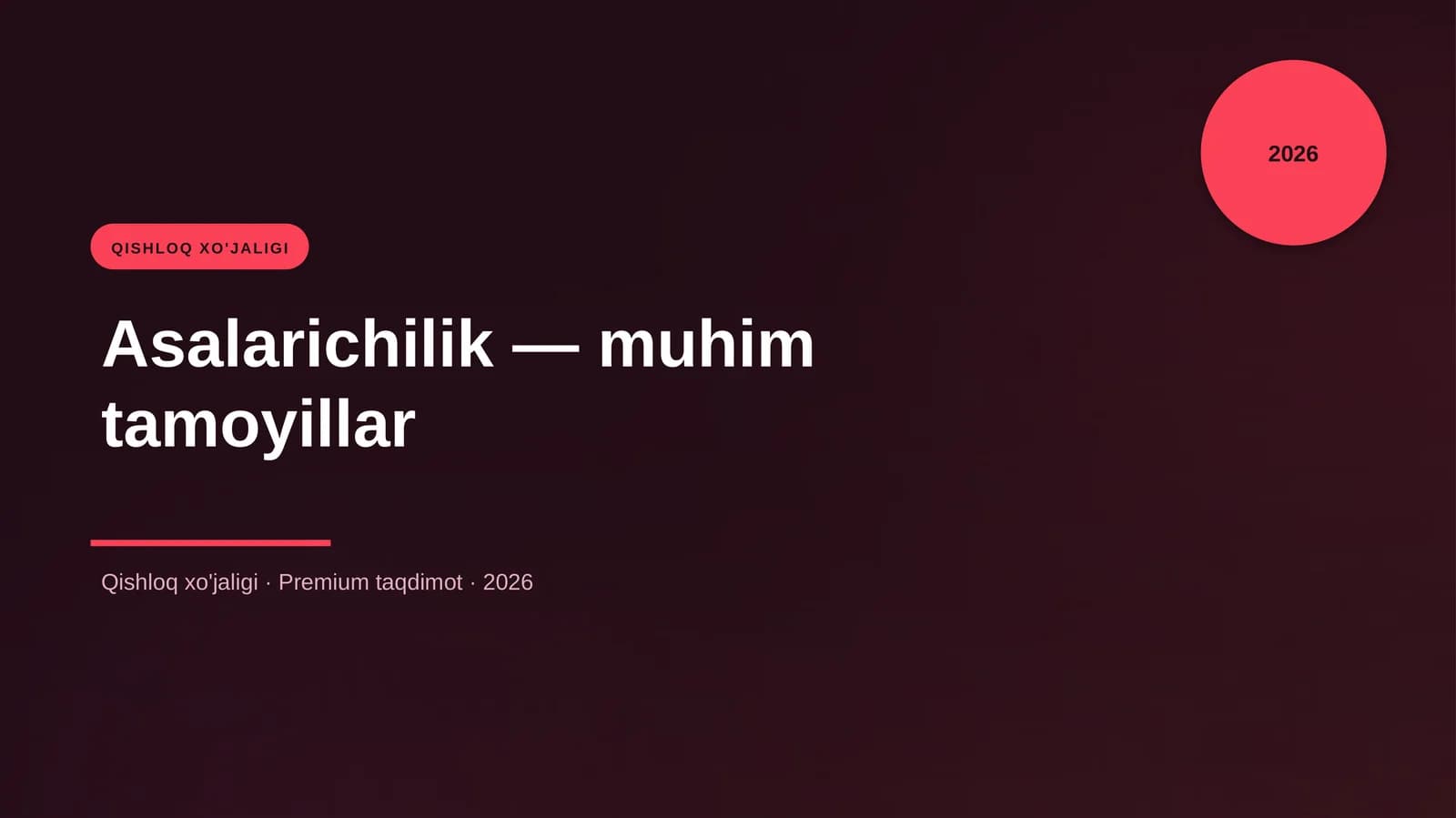 Asalarichilik - muhim tamoyillar